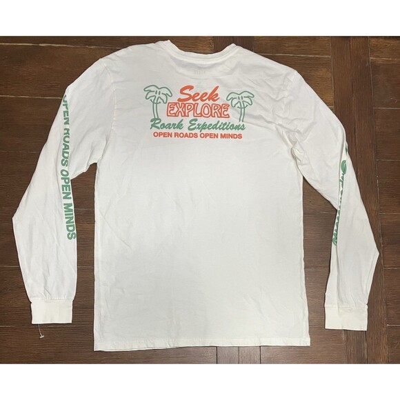 Roark Mens Seek & Explore T Shirt Size M Long Sleeve Crew Surfer NWOT Island - Picture 3 of 3